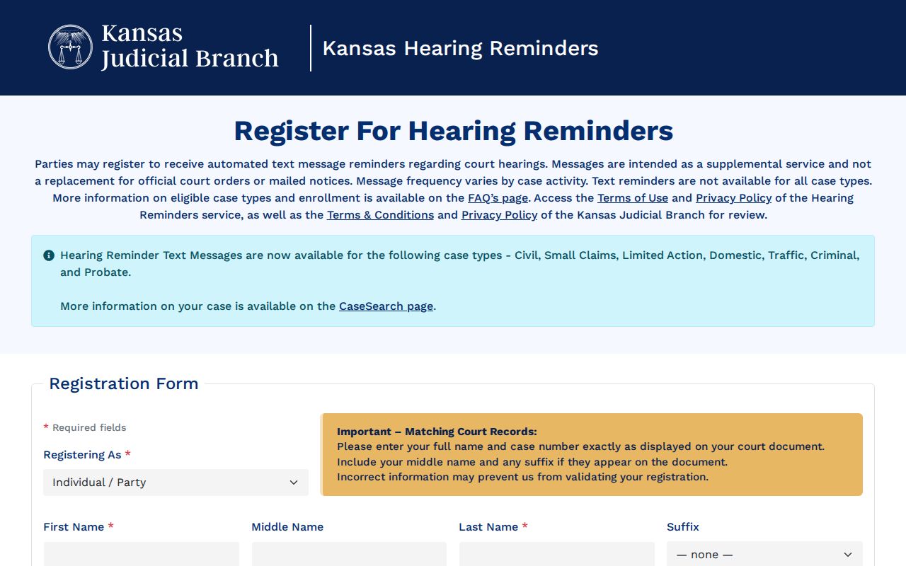 Marion County court calendar hearing reminder registration source