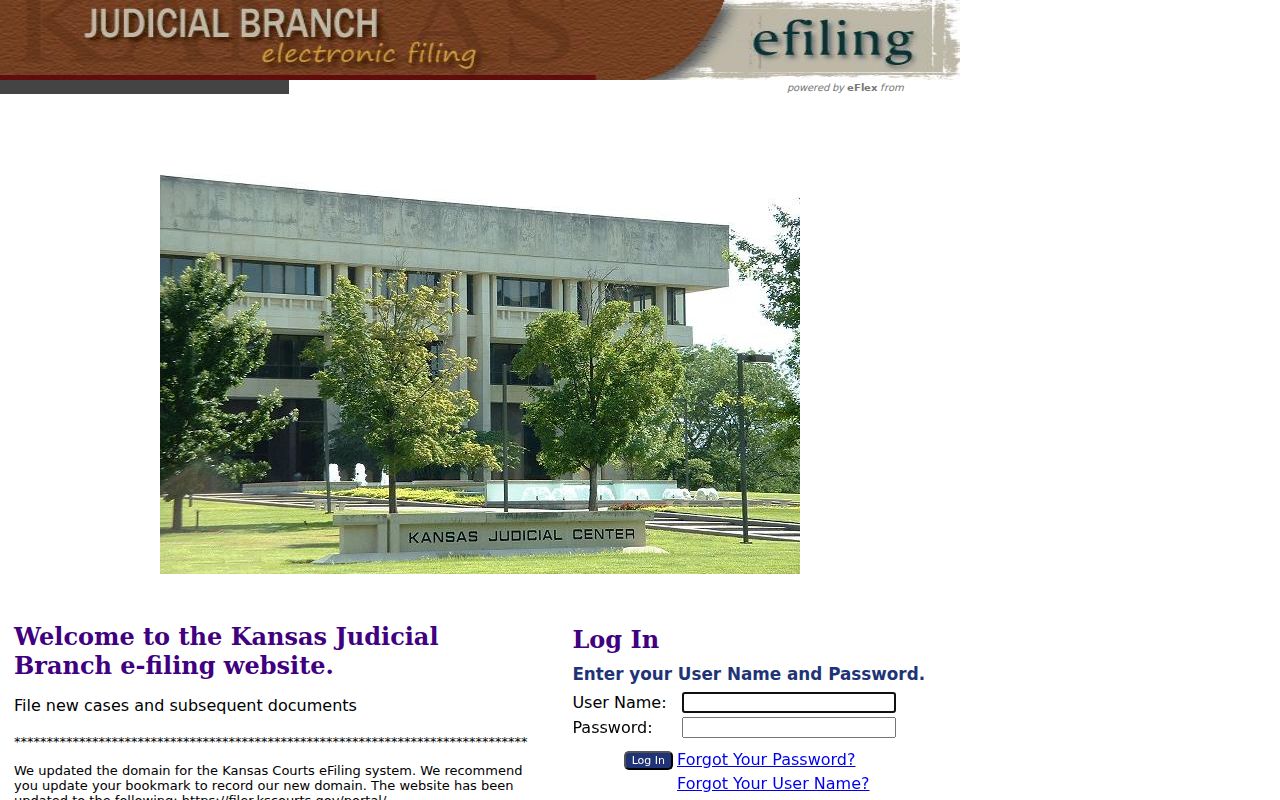Marion County case search distinction from Kansas Courts eFlex filing login